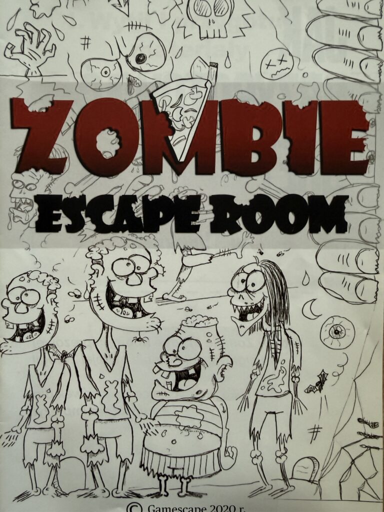 na zdjeciu zombie escape room, zagadki do escape room w domu dla dzieci 